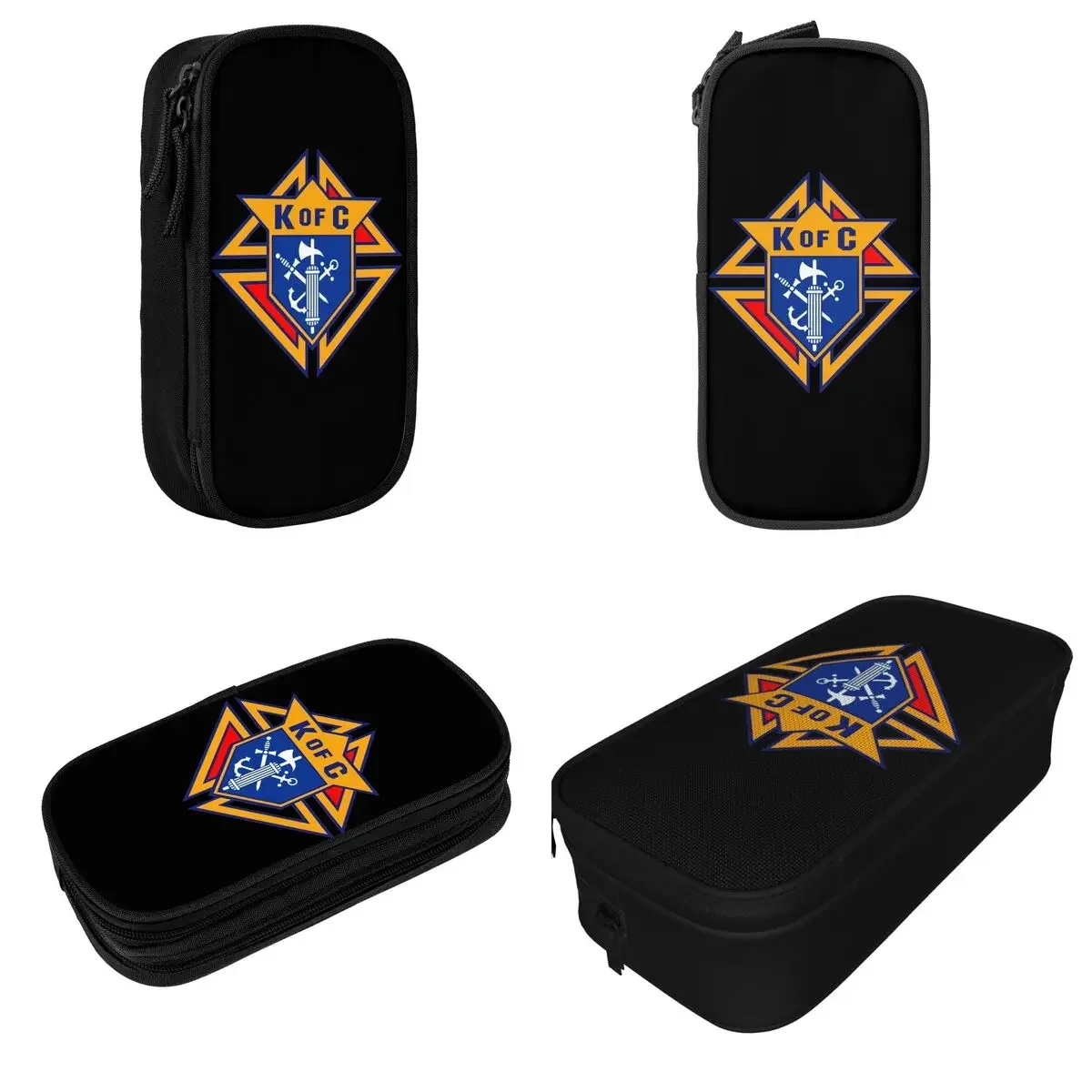Fashion Knights Of Columbus Logo Pencil Case Pencil Box Pen for Girl Boy Big Capacity Bag School Supplies Zipper Stationery 2