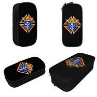 Fashion Knights Of Columbus Logo Pencil Case Pencil Box Pen for Girl Boy Big Capacity Bag School Supplies Zipper Stationery 2