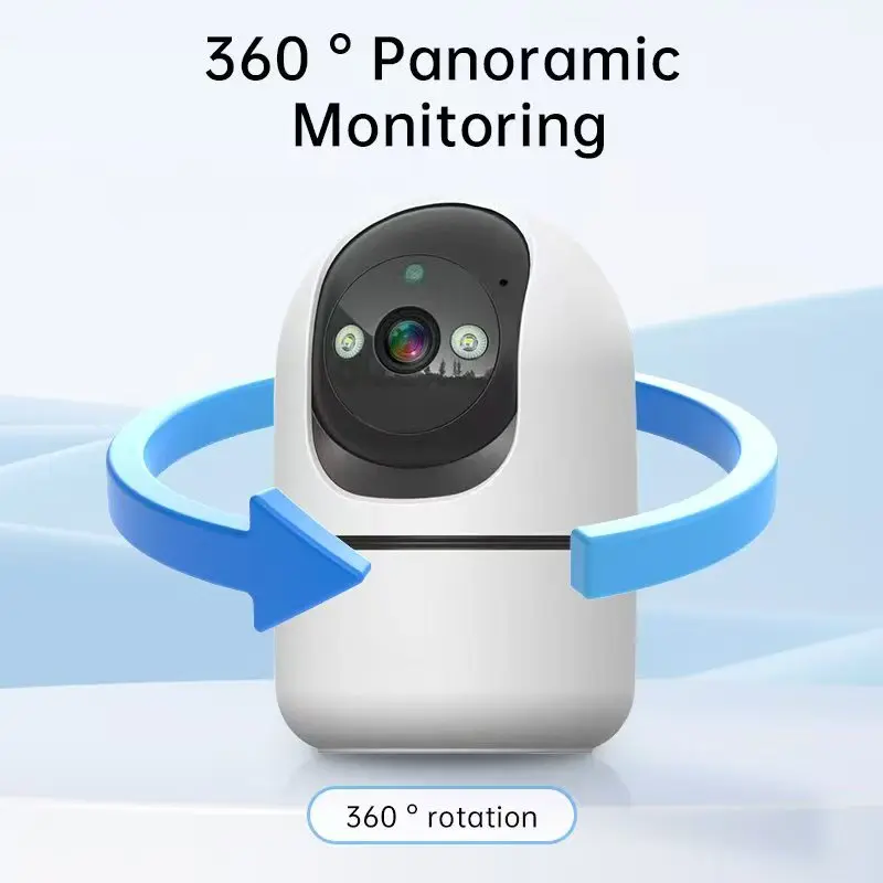 Caméra de surveillance intérieure sans fil Tuya 5G WiFi IP 5MP avec suivi automatique, vision nocturne infrarouge et zoom 6x, pour bébé._voghion.com