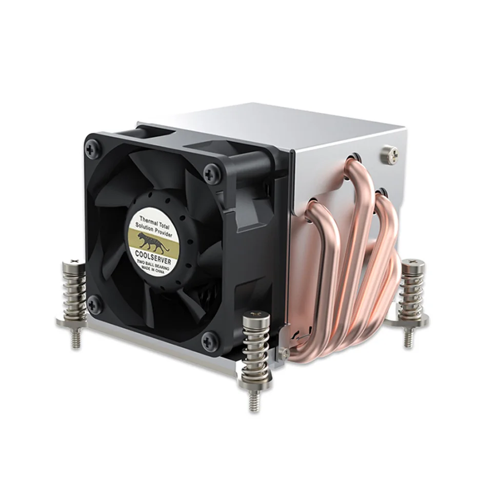 쿨서버 R63 2U 서버 CPU 쿨러, 4 히트파이프 워크스테이션 라디에이터, PWM 4 핀 냉각 팬, 인텔 LGA2011 1700 115X AMD AM4 용