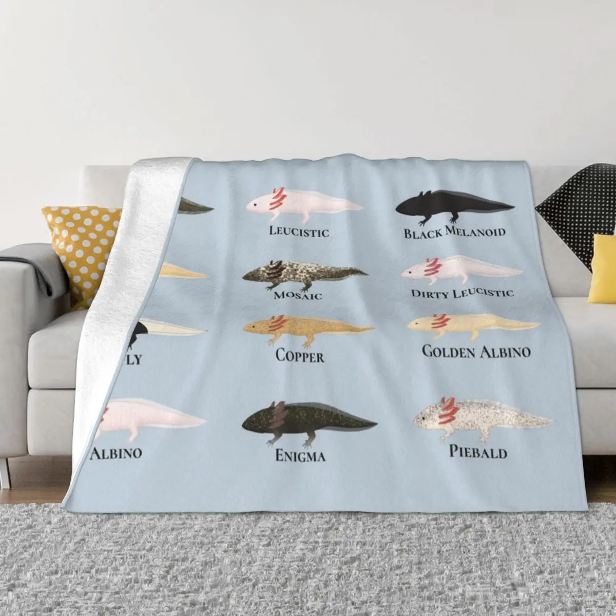 

Every Axolotl with Labels Throw Blanket cosplay anime Decorative Bed Blankets warm blanket for winter