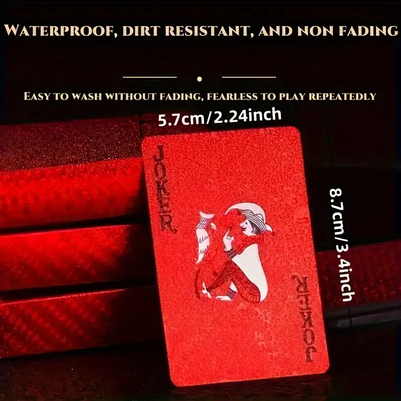 Plastic Playing Cards Red plastic playing cards PVC poker waterproof washable Parker rustic gold Year of the Dragon creative thickened card customized