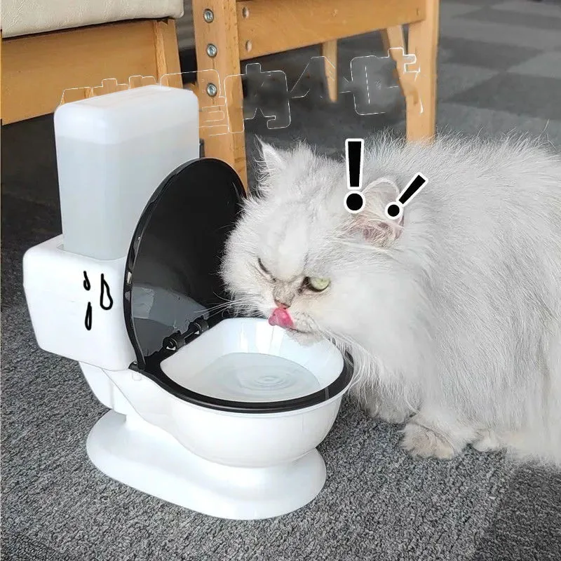 CatDrinkerFunnyPetsToiletDrinkingFountainWaterDispenserPuppy