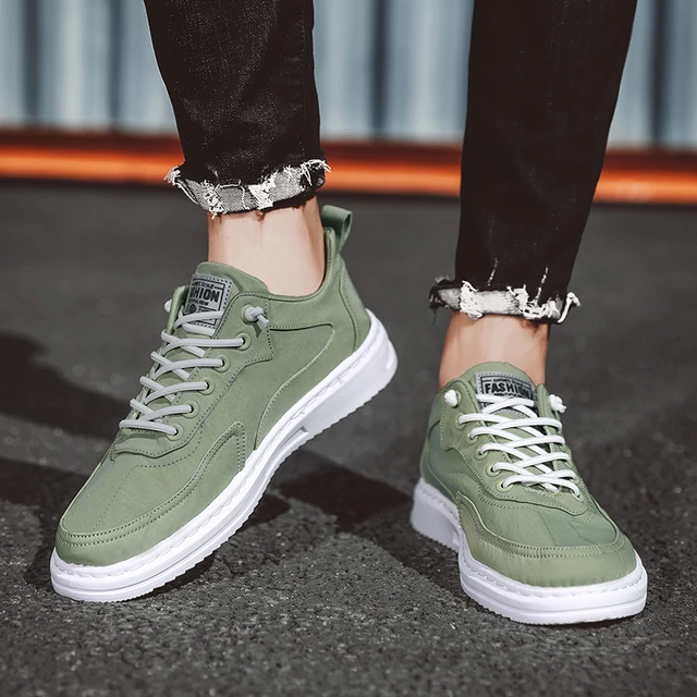 Summer Ice Silk Cloth Shoes Man Sneakers Shoes Breathable Casual Shoes  Green Canvas Shoes Flat Shoes Fashion Street Walking Shoe - Non-leather  Casual Shoes - AliExpress