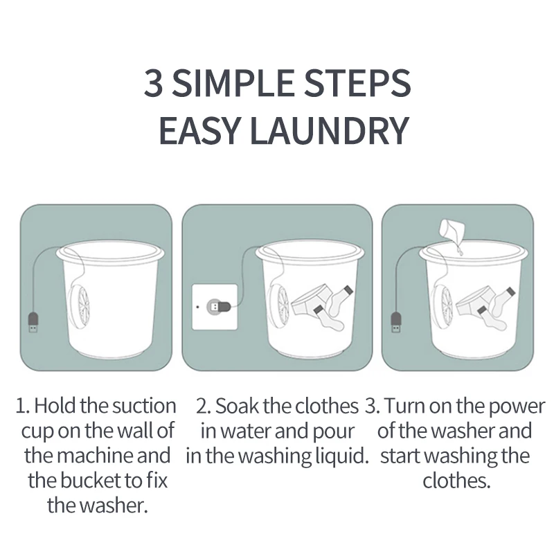 Ultrasonic Turbo Washing Machine for Underwear Socks Wash Portable Travel Washer Rotating Mini Washing Machine Home Appliance
