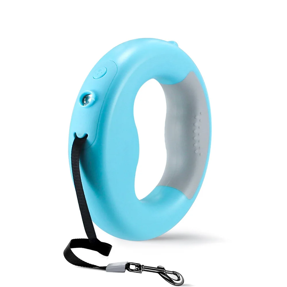 donut dog leash blue