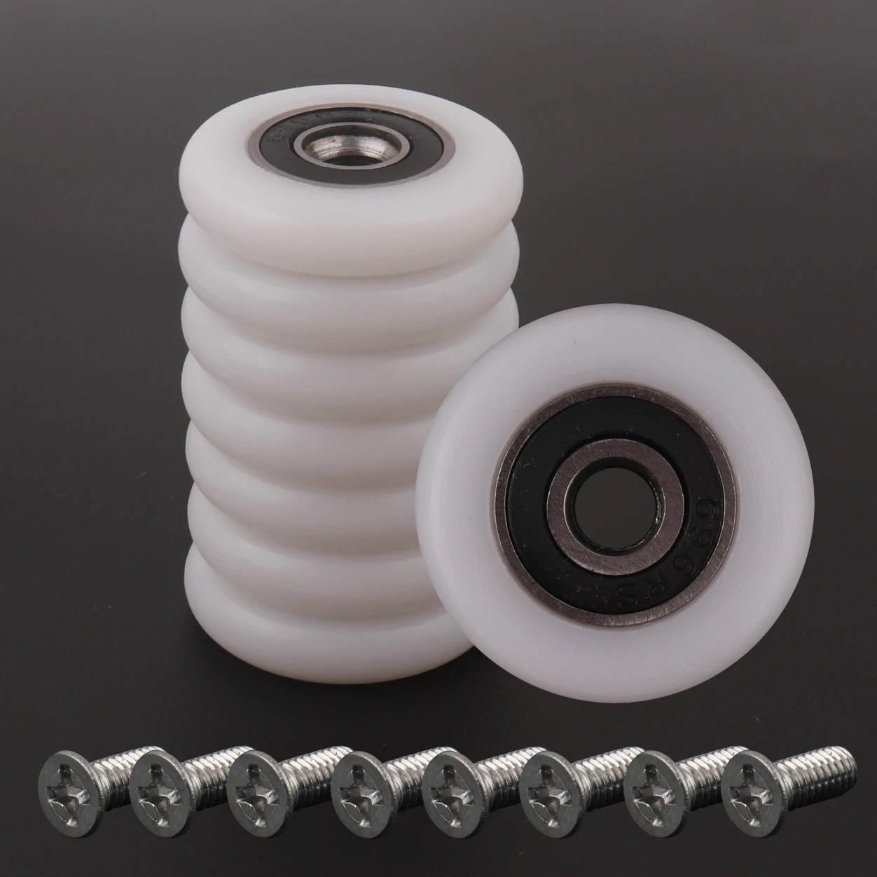 8PCS Bath Cabinet Slide Door Wheel Wardrobe Shower Room Bearing Roller Replacement ABS Bathroom Gate Accessories 19/23/25/27mm
