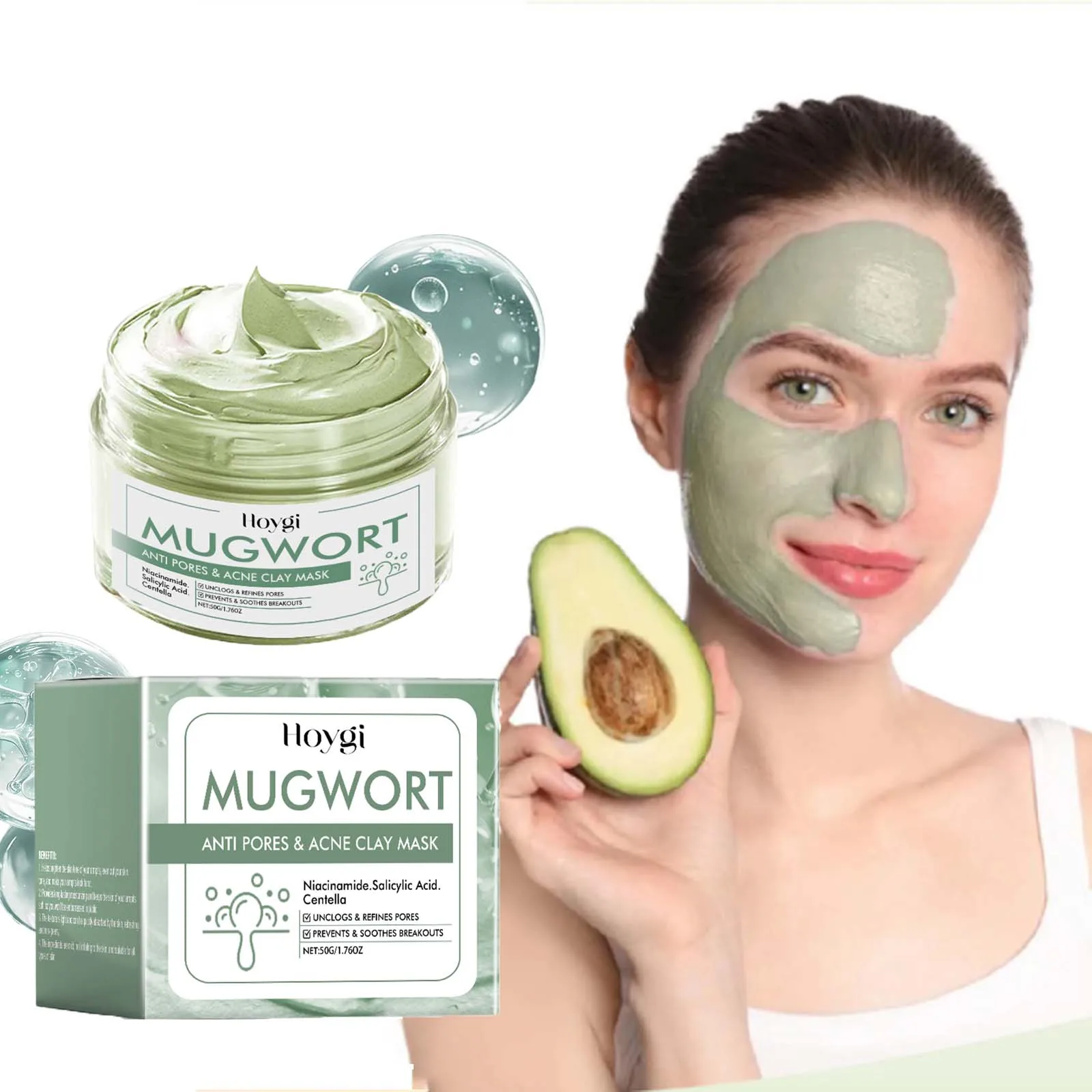 Description Picture 3 of itemFace Clean Mask Pore Shrinking Oil Control Deep Cleansing Exfoliating Acne Treatment Moisturizing Blackhead Remover Mud Mask