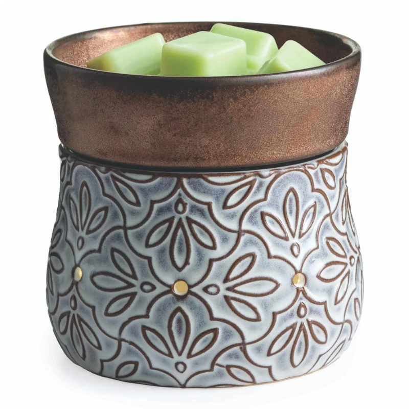 

WARMERS ETC 2-in-1 Candle and Wax Fragrance Warmer, Bronze Floral