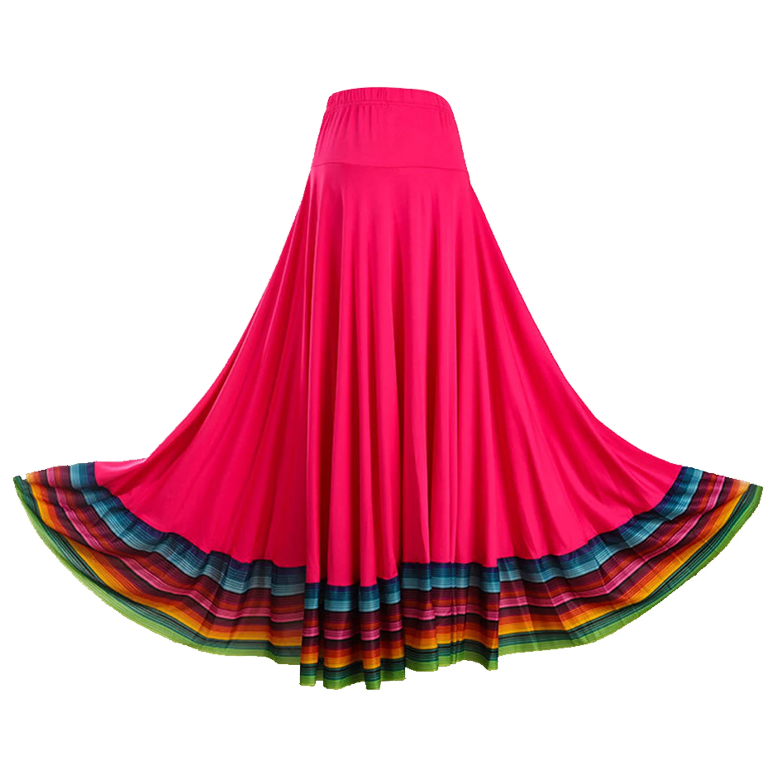 thumbnail image 1 of Faldas de baile estándar nacional de Flamenco mexicano para mujer, traje de baile de salón, baile de Tango, falda larga con volantes de baile folclórico, 1 of 5