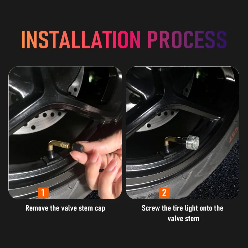 LED Motorrad Fahrrad Rad Leuchtstofflampe Reifen Ventil Licht Abdeckung Dekoration Neon Elektroauto Moto Modifikation Zubehör – Detail 5