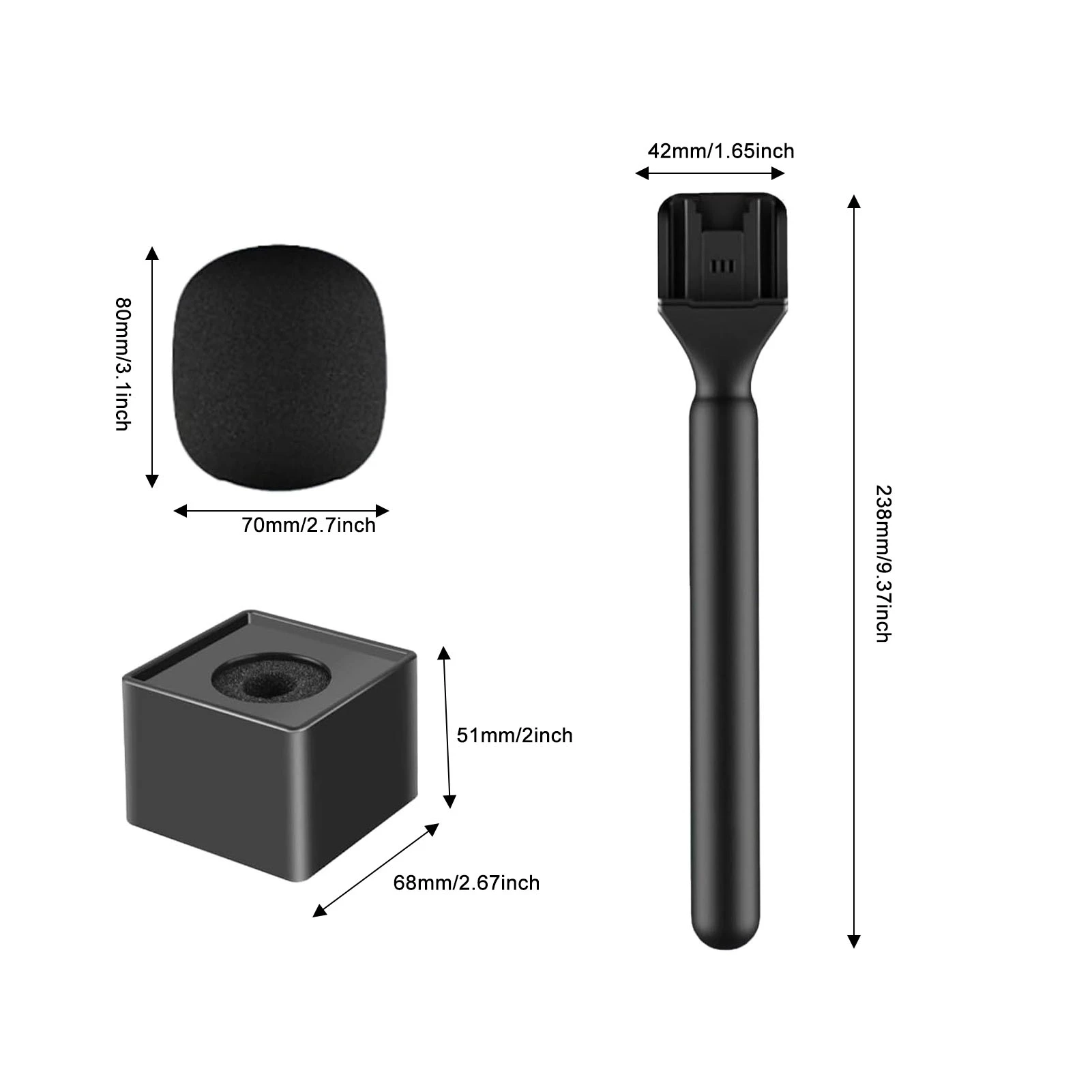 Nterview Microphone Stand Compact Lightweight Handheld Microphone Mount Portable Widely Used with Flag for Rode Wireless GO II