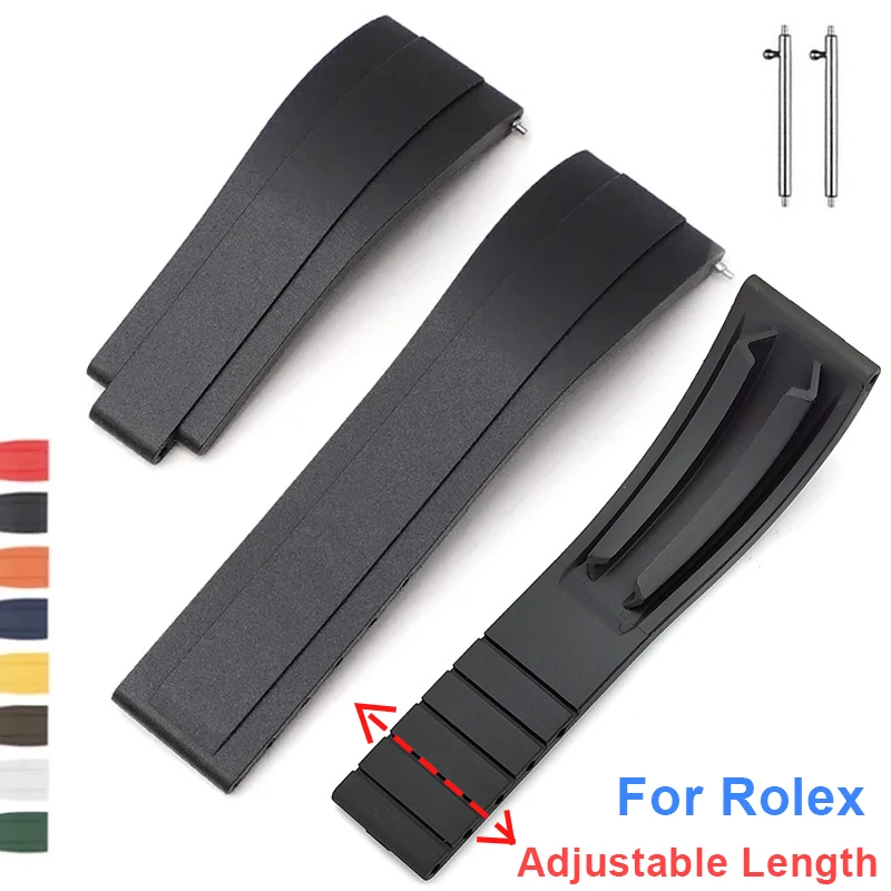 Gummi-Uhrenarmband für Rolex Daytona Water Ghost Submariner Oysterflex 9 x 16 mm, wasserdichtes Silikon-Armband, 20 mm Bänder
