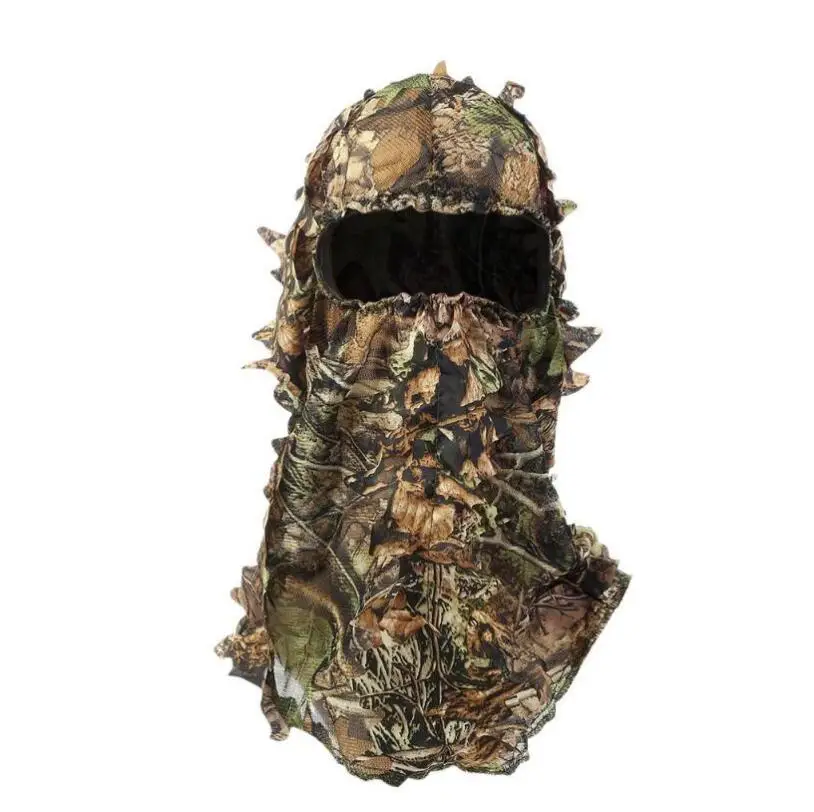 3D Bionic Leaves Hunting Balaclava Hats Full Face Mask Men Women Fishing Hiking Cap Sniper Paintball Airsoft Boonie Hat Multicam camouflage hat,tactical hat,tactical boonie hat