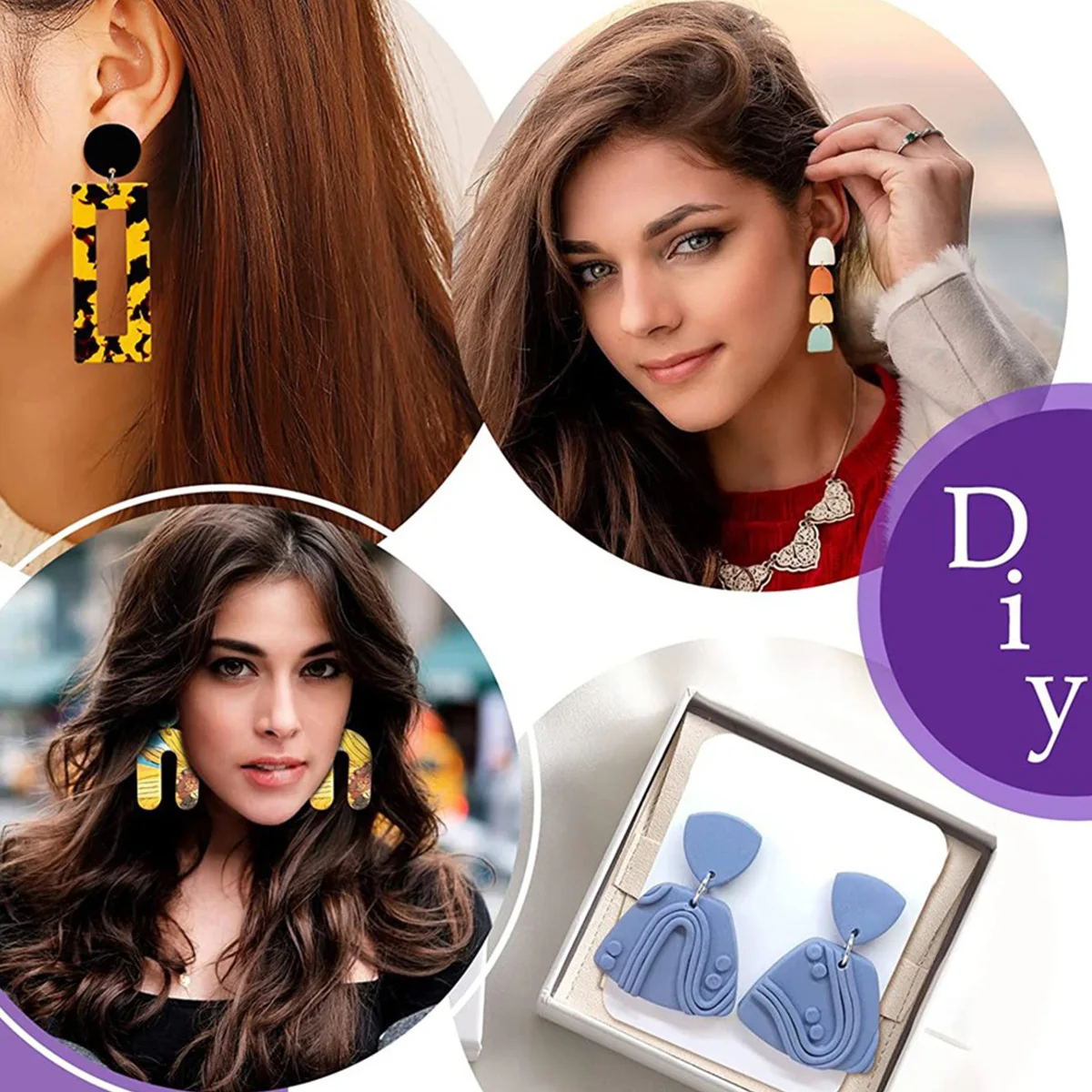Polymer Clay Cutter Set Earring Making Kit Different Shapes Craft Die DIY Handmade Kids Jewelry Making Clay Tools Mould 142Pcs polymer clay tools clay sculpting tools clay craft tool