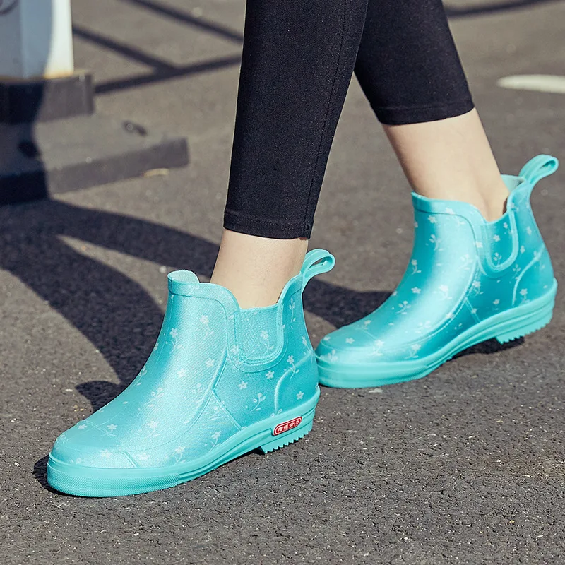 New 2023 Women Fashion Ankle Rain Boots Waterproof Casual Non-slip Rainboots Female Garden Shoes Waterproof Wellies
