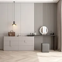 Table de maquillage de luxe légère pour chambre à coucher, moderne, Simple, intégrée, seau de rangement de chevet, armoire Premium S 2