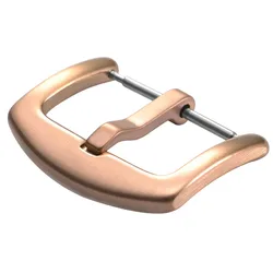 Sophisticated Stainless Steel Watch Buckle - Silver & Black Finish (RoseGold - 18mm)
