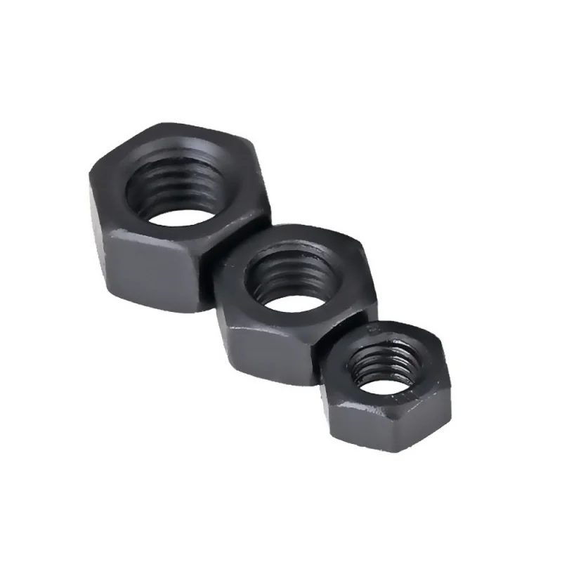 Hexagon Hex Nuts M2 M2.5M3 M4 M5 M6 M8 M10 M12 M14 M16 M18 M20 M22 M24 M27 Black Oxide Carbon Steel Metric Nuts