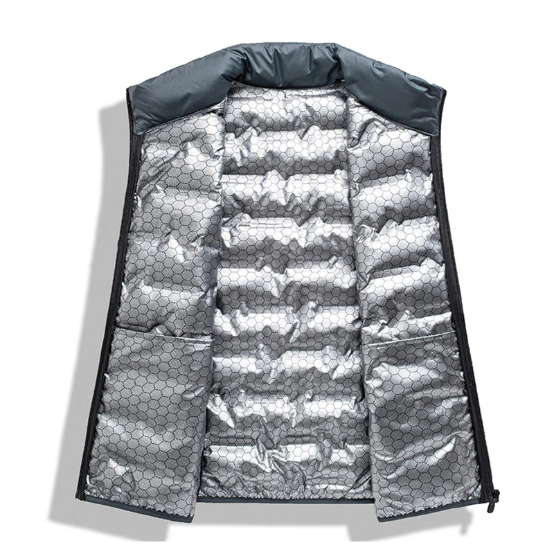 Winter Men Sleeveless Vest Jackets Warm Waterproof Ultralight Puffer Vest Casual Windproof Thicken Waistcoat Brand Male
