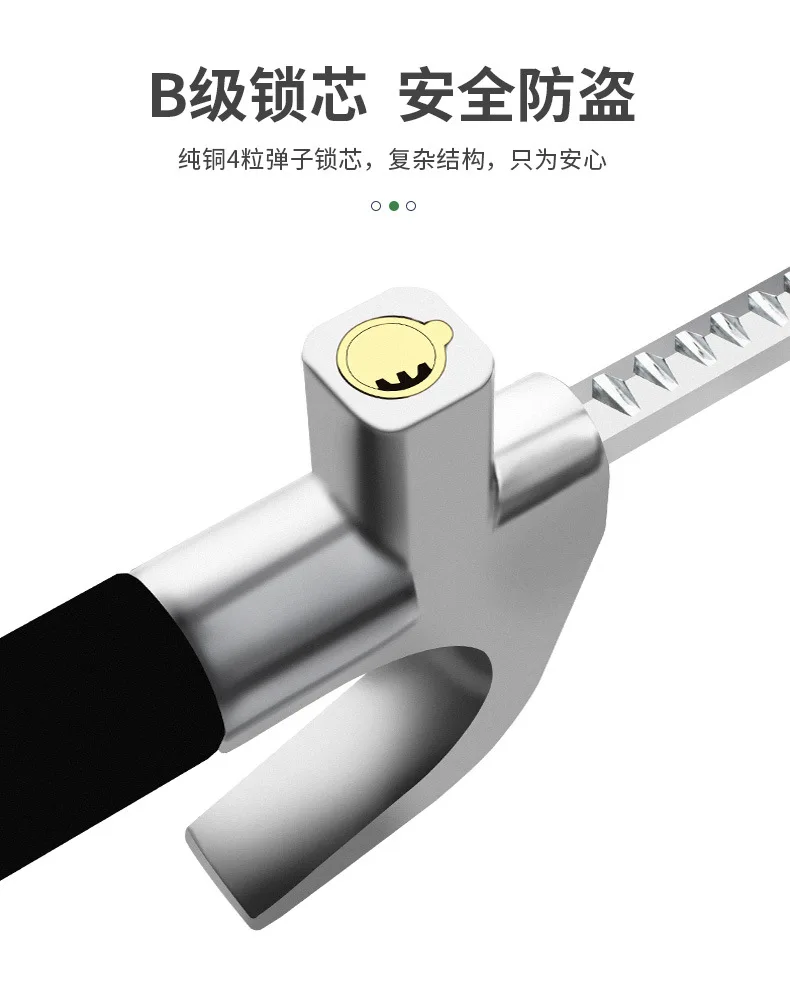 4in1 Car Steering Wheel Lock, Wheel Lock, Vehicle Anti-Theft Lock Adjustable Length Clip Double Hook Parts