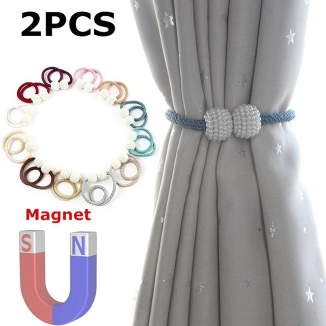 2 PCS Magnetic Pearl Curtain Buckle Magnetic Curtain Tiebacks