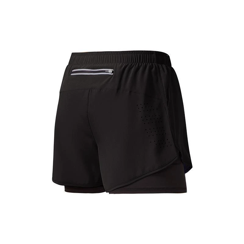 Pantalones cortos de secado rápido para hombre, negros de doble capa, elásticos, para entrenamiento, culturismo, 2022| | - AliExpress