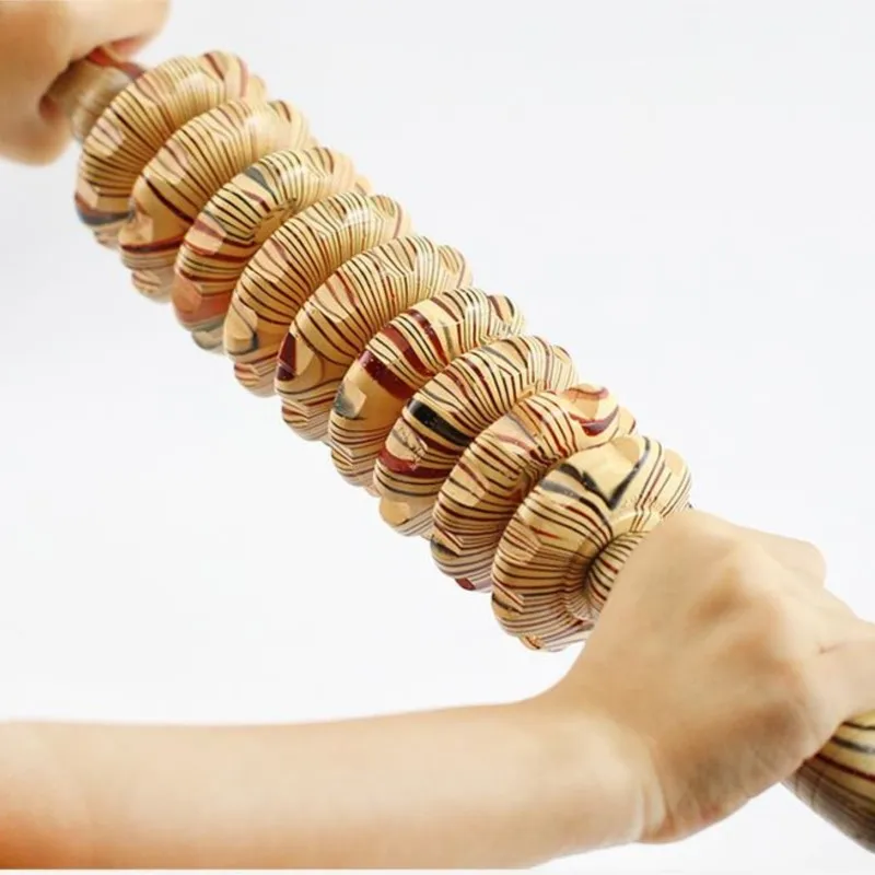 Wood nine rounds household whole body multi-purpose massage roller belly waist abdomen massage equipment