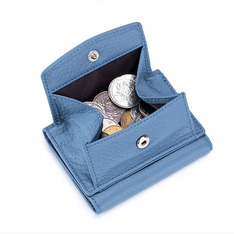 Small Wallet Women's Genuine Leather Japanese Wealth RFID Coin Bag Money Clip Mini Wallets Short Purse Fashion Design Pack Case