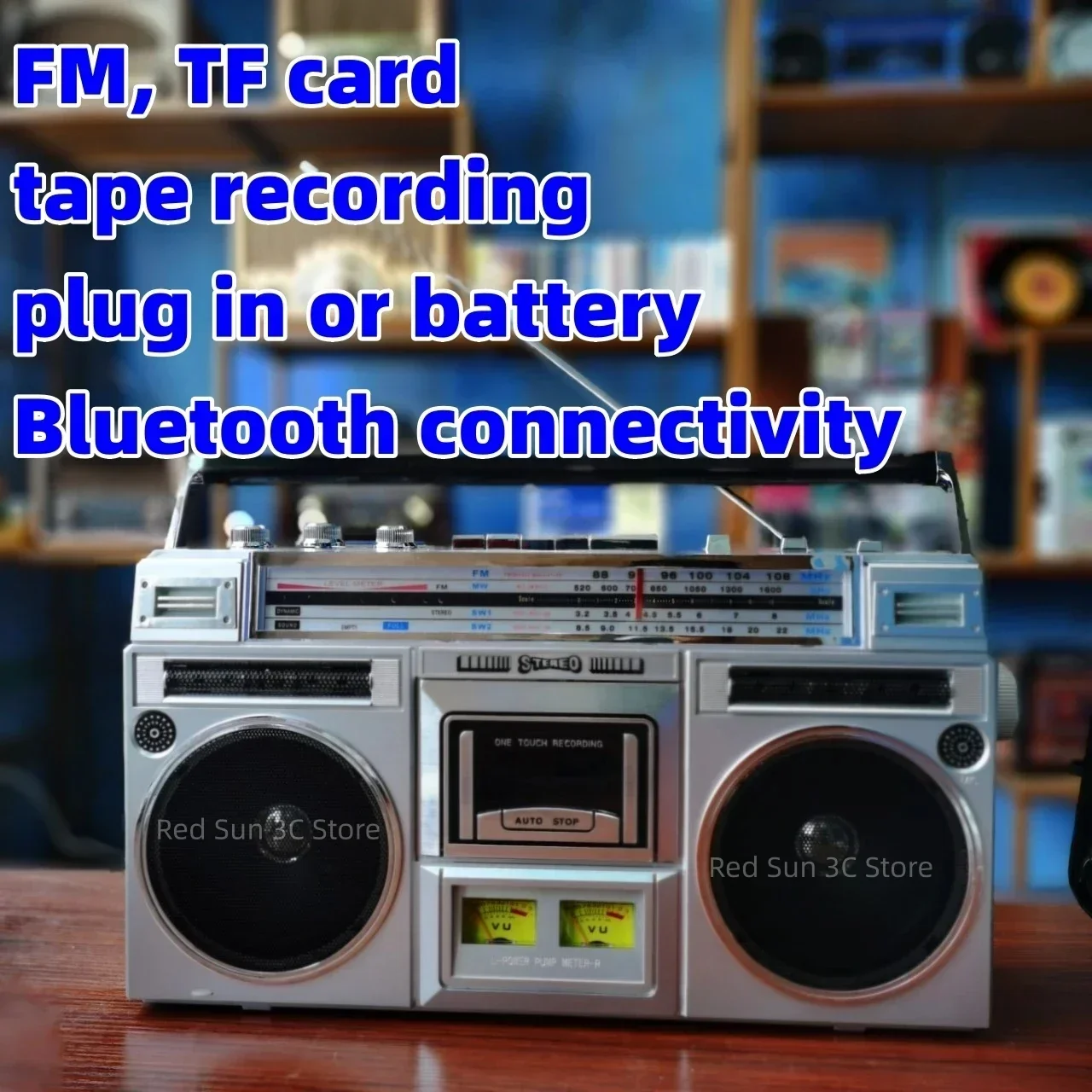 caixa de som bluetooth Retro retro cassette player cassette player cassette player radio receiver Bluetooth speaker TF card FM