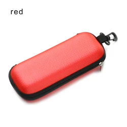Durable Hard Case with Lanyard for Sunglasses and Eyewear Protection (Red)