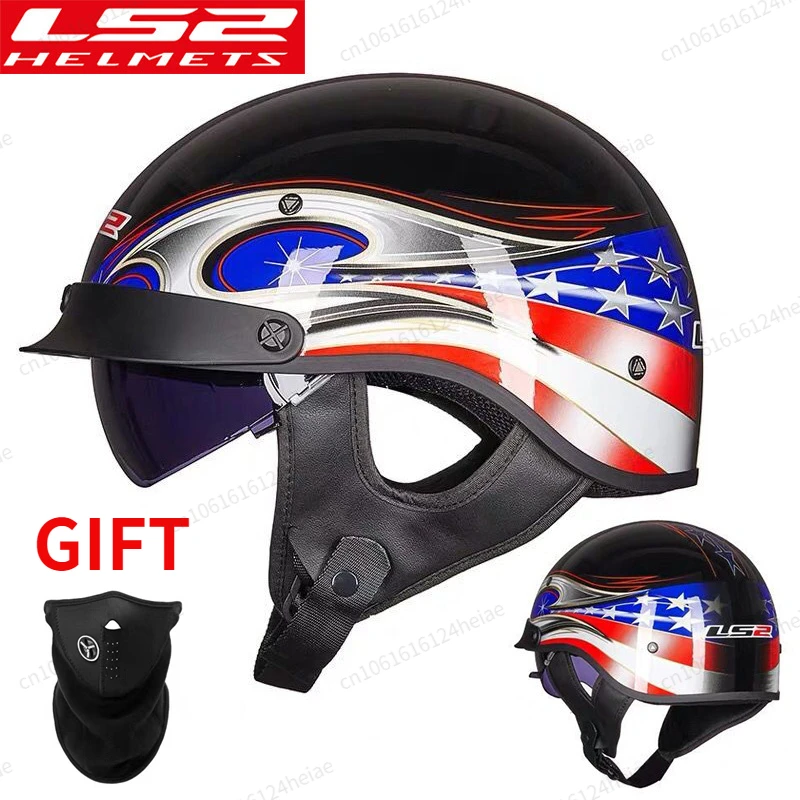 Ls2 Of568 Casco Moto Vintage Estate Mezzo Caschi Visiera Interna Jet Retro Capacete Casco Casque Moto Dot Caschi Moto