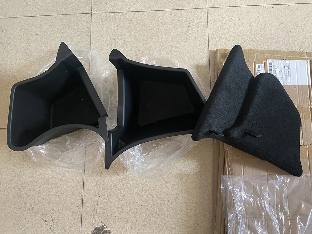 for Tesla Model Y Juniper 2025 Left Right Rear Trunk Side Storage Organizer Box Suede Cover TPE Waterproof Bin 2024 Accessories