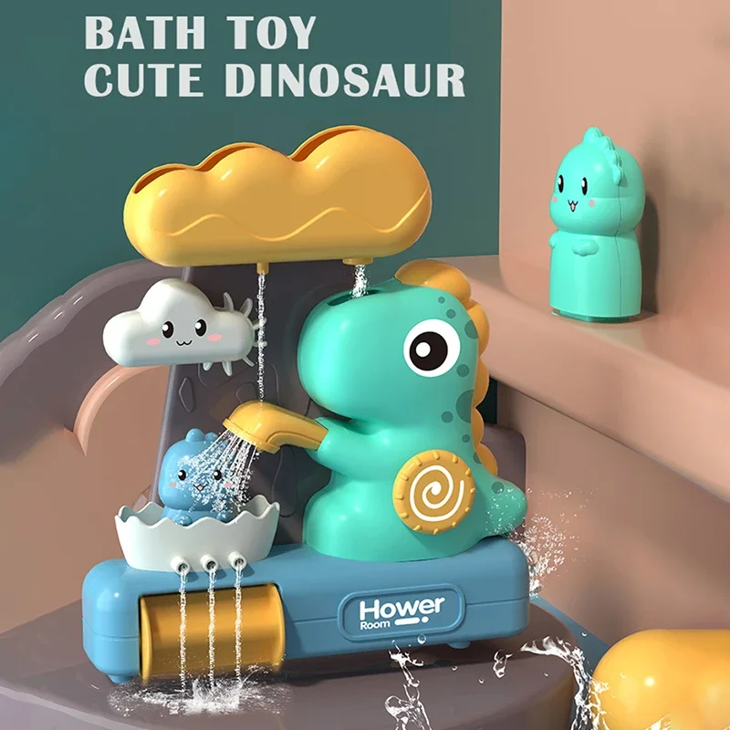 

Cute Cartoon Dinosaur Children’s Bathing Toys Animal Waterwheel Water Spray Toy Kids Bathroom Bathtub Shower Game Boys and Girls