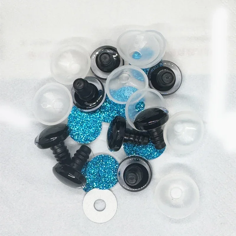 Silvery 10 Pcs 3D Plastic Polarized Light Cross Eyes Plush Eye Accessories Crochet Toys Bulk Sizes Doll Making Doll Eye DIY Toy 4