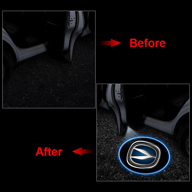 LED 자동차 문짝, HD 조명 프로젝터, 웰컴 램프, 자동차 액세서리, BMW VW 지프 혼다 미쓰비시 푸조 르노 렉서스, 2 개