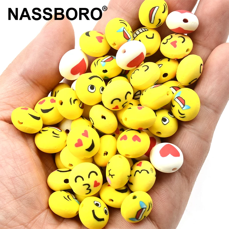 Mixed Funny Face Yellow Polymer Clay Beads Loose Spacer Beads For Jewelry  Making DIY Bracelet Accessories