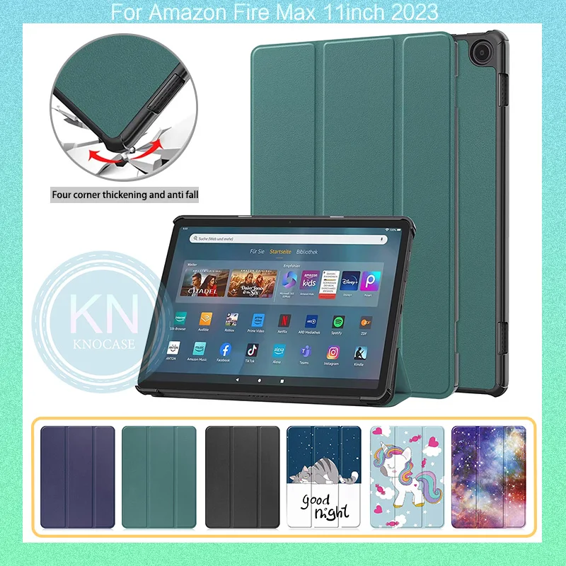 

For Amazon Fire Max 11 2023 11inch Tablet PU Leather Case Adjustable Folding Stand Cover
