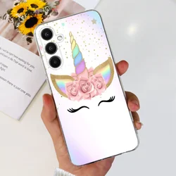Cute Cat Flower Print Soft Silicone TPU Phone Case - Enhanced Design - Samsung A54 (Colorful)