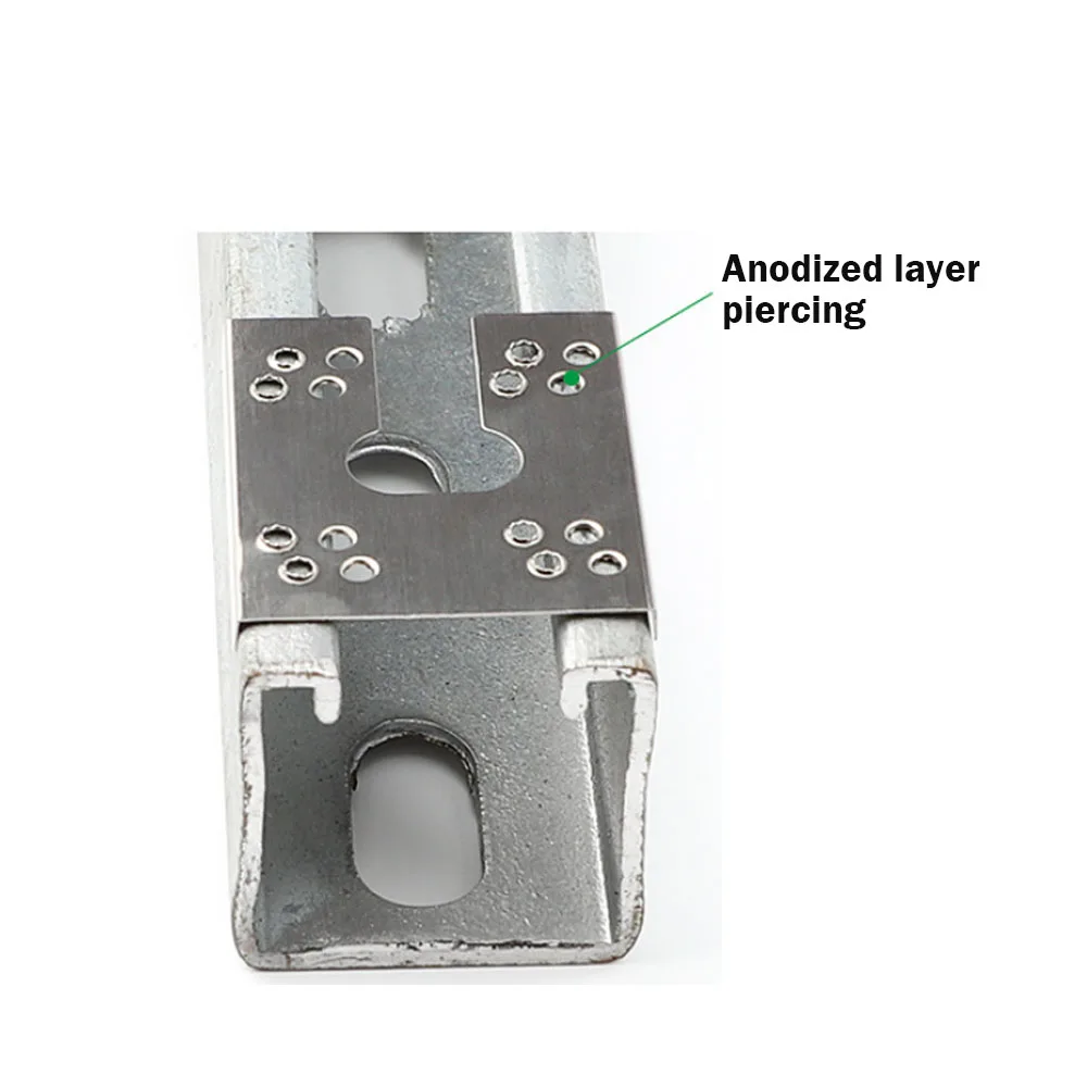 C-beam rail conductive sheet solar photovoltaic racking grounding conductive sheet aluminum alloy rail for ROOF