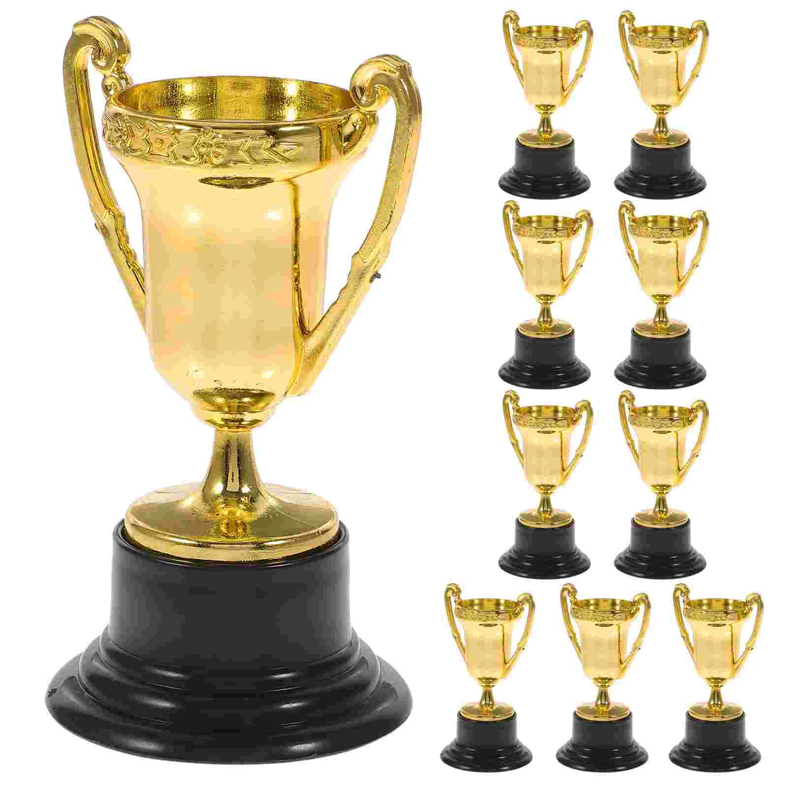 

10pcs trophies for kids, small trophy bulk set for party favors, props, rewards, winning prizes, competitions for kids and