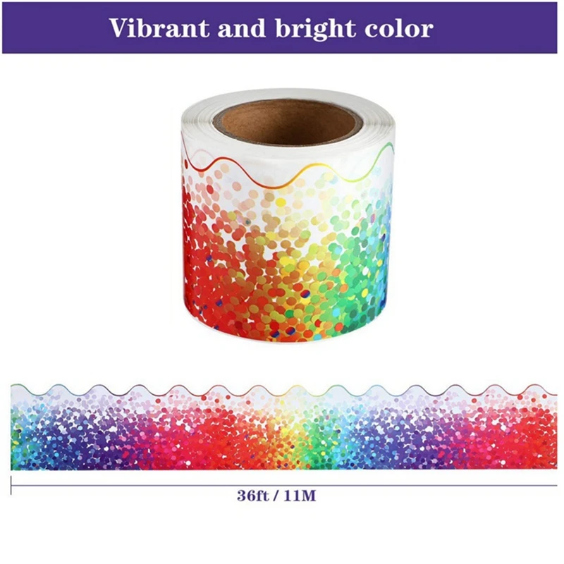 1 Roll Bulletin Board Border Sticker Bulletin Borders Stickers Border Trim New For Classroom Black Board Decor 65.6Ft