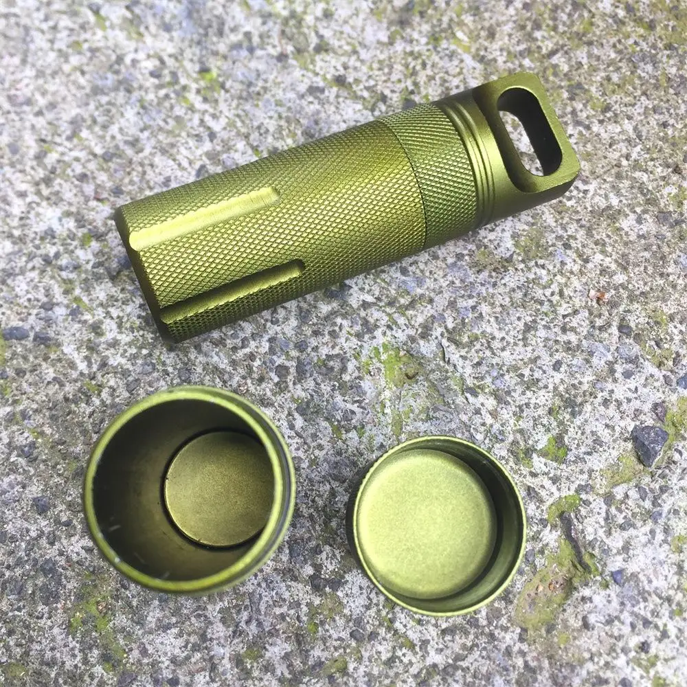 Outdoor Capsule Holder Storage Container Aluminum EDC Survival Kit Waterproof Seal Bottle Capsule/Pill  Airtight Case