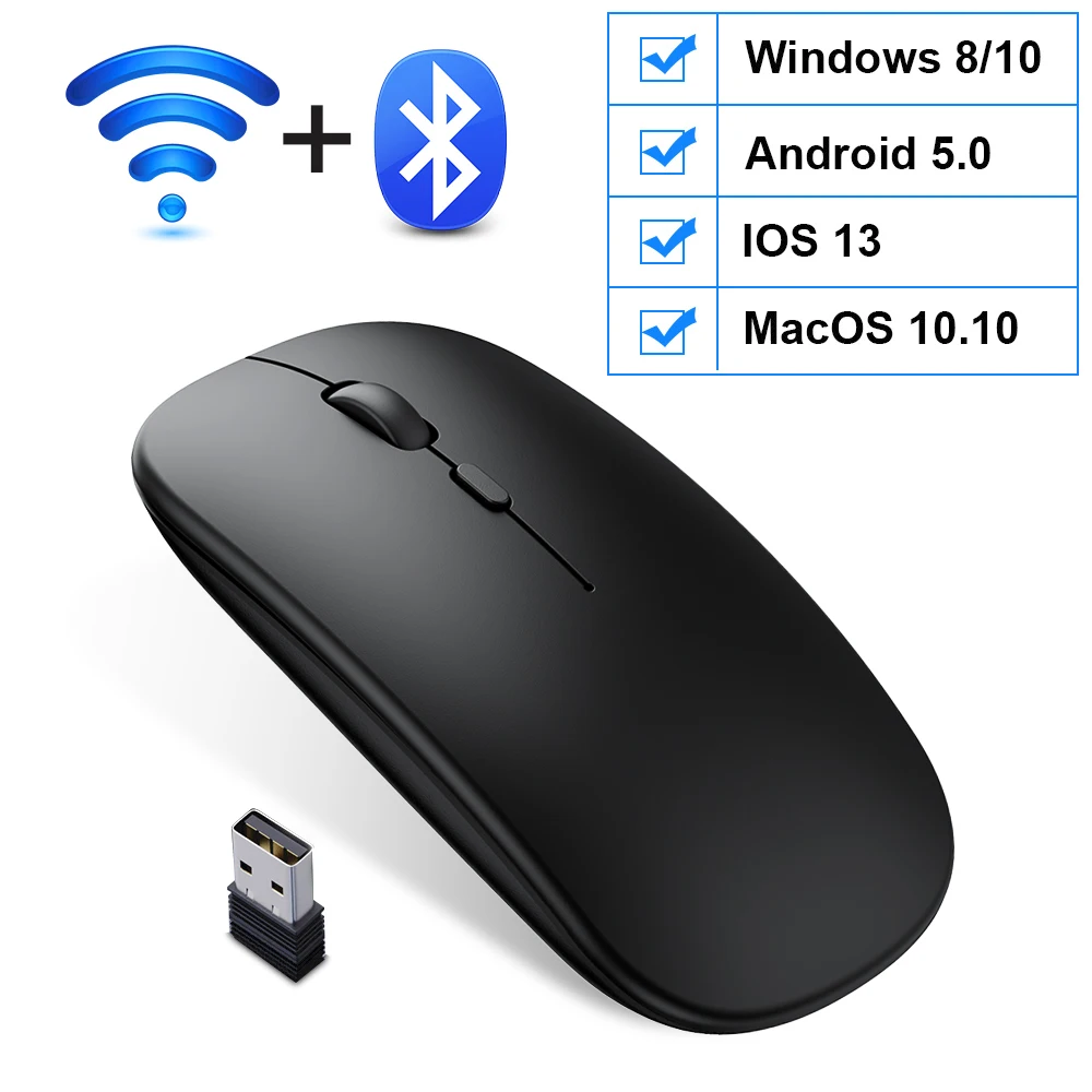 best gaming mouse for large hands Wireless Mouse Bluetooth Mouse Computer USB Mouse Gamer Ergonomic Silent Mause Rechargeable Mice Wireless Optical For PC Laptop white mouse pc Mice