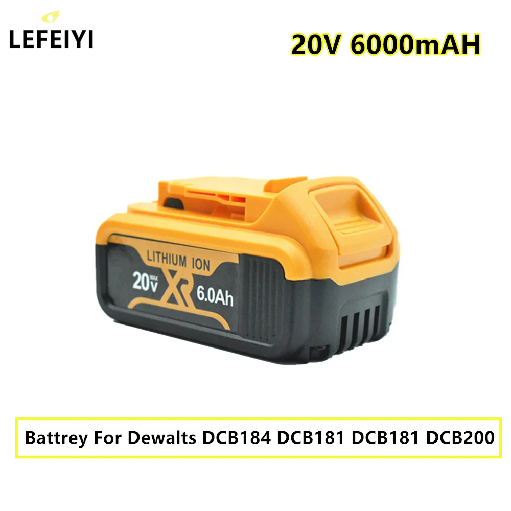 최대 전동 공구 배터리, DeWalt DCB184 DCB181 DCB182 DCB200 교체, 20V 6.0Ah, 20V 3A ...