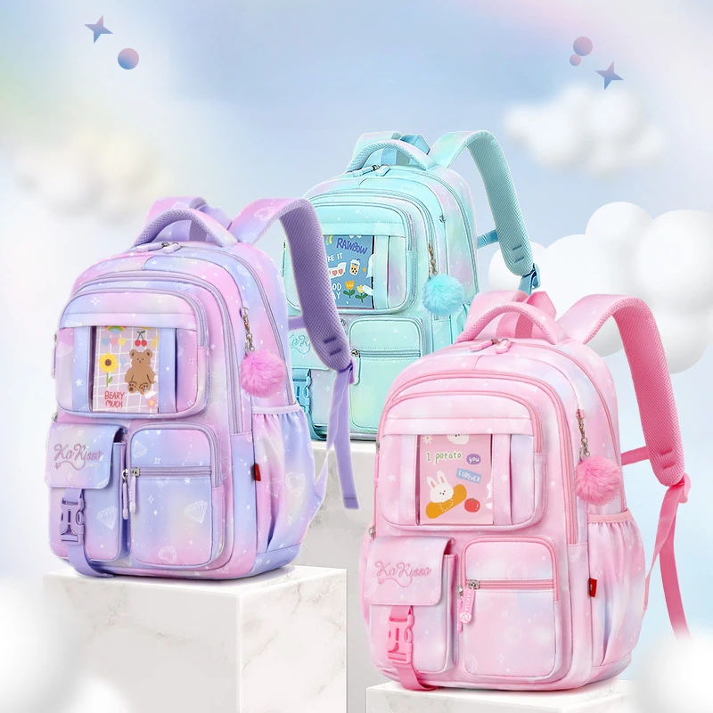 Children School Bags Girls Pink Princess Orthopedic Backpacks Primary School Student Waterproof girl Bookbag Kids Satchels 2