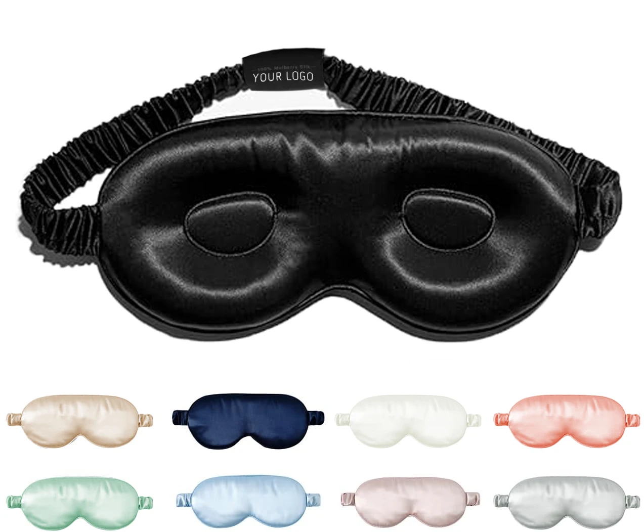 Mascarilla para dormir de seda de morera 100% pura, cubiertas para los ojos sin presión contorneadas 3D, venda para los ojos suave para dormir, mascarilla para dormir de seda de lujo
