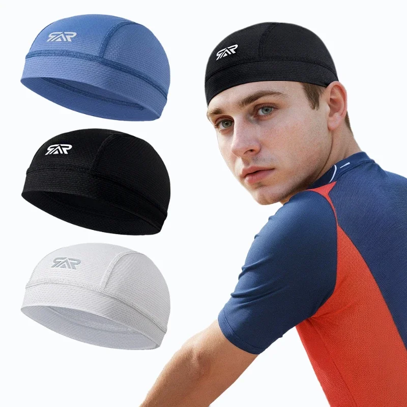 1/2Pcs Summer Cooling Cycling Caps Sunscreen Quick Drying Helmet Liner Sweat Wicking Cycling Running Motorcycle Hat Men