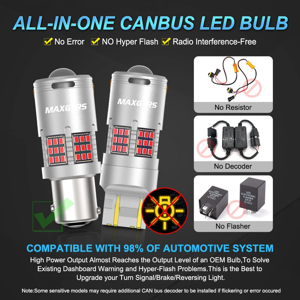 2Pcs 1157 LED 화이트 Bay15d P21/5W 7443 W21/5W 3157 LED Canbus 램프 운전 DRL 주차 위치 브레이크 테일 자동차 전구 12V