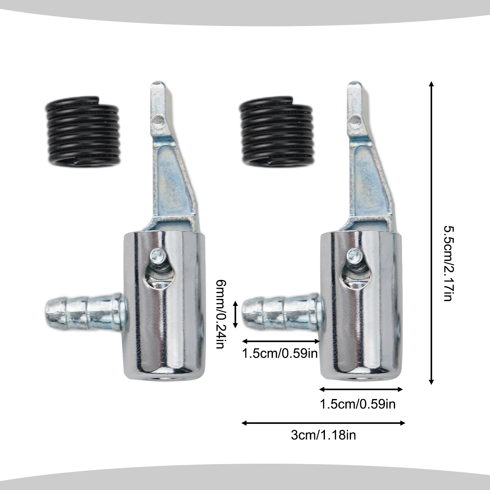 1/2pc 6mm Air Reifen Chuck Inflator Pumpe Schlauch Adapter Ventil Stecker Für Autos Fahrräder Automobil Reifen Inflator aufblasbare Klemmen – Detail 2